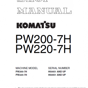 Komatsu Pw200-7 And Pw220-7 Excavator Service Manual