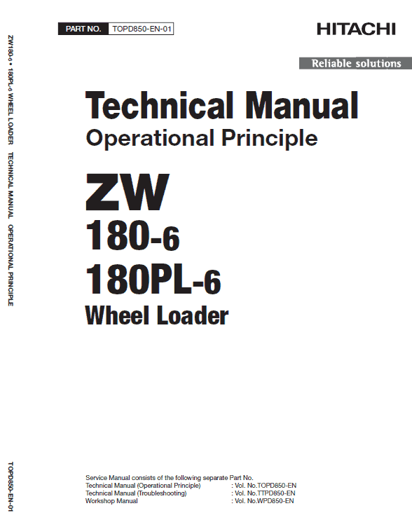 Hitachi Zw180-6 Wheel Loader Service Manual