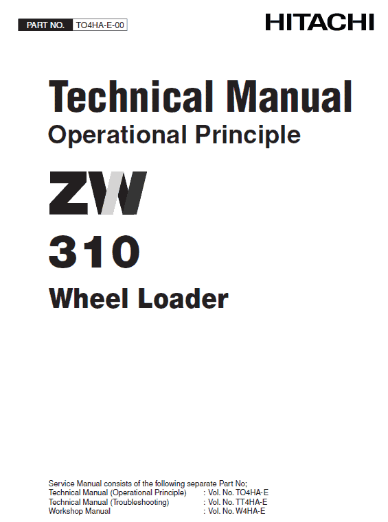 Hitachi Zw310 Wheel Loader Service Manual