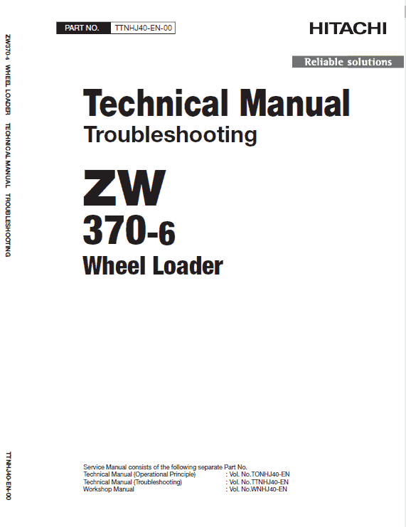 Hitachi Zw370-6 Wheel Loader Service Manual