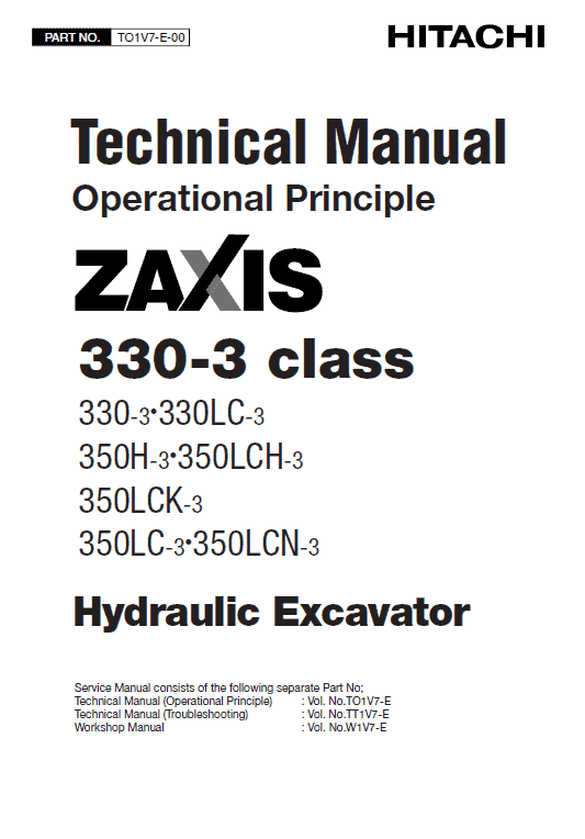 Hitachi Zx330-3, Zx330lc-3 Excavator Service Manual