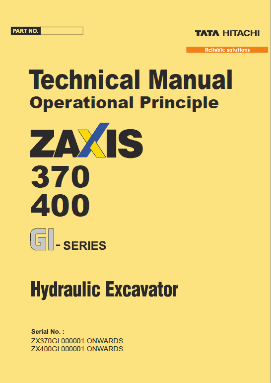 Hitachi Zx370gi, Zx400gi Excavator Service Manual