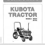 Kubota B1550, B1750, B2150 Tractor Workshop Service Manual