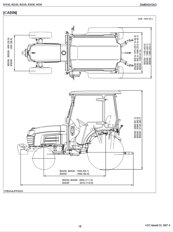 Kubota B1830, B2230, B2530, B3030 Tractor Workshop Manual