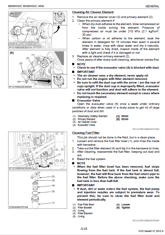 Kubota B2650hsdc, B3350hsdc Workshop Service Manual