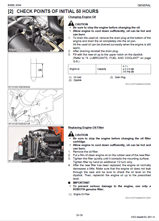 Kubota B3000 Tractor Workshop Service Manual