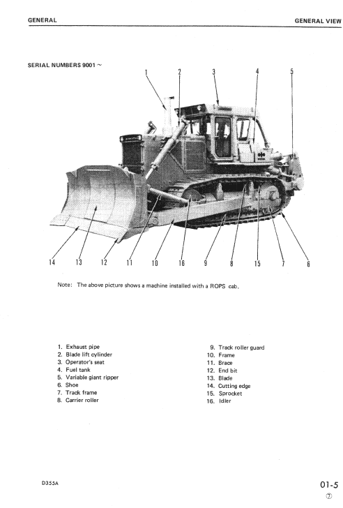 Komatsu D355a-3 Dozer Service Manual