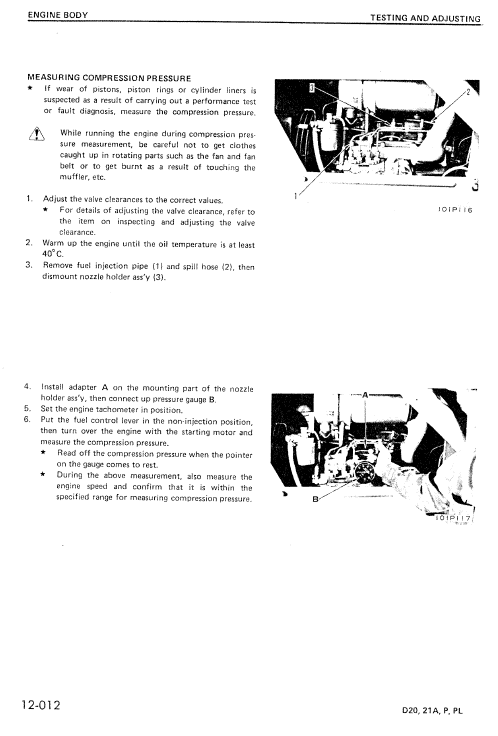 Komatsu D20-5, D21a-5,  D21p-5, D21pl-5 Dozer Service Manual