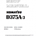 Komatsu D375a-3 Dozer Service Manual