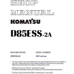 Komatsu D85ess-2, D85ess-2a Dozer Service Manual