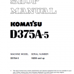 Komatsu D375a-5, D375a-5e0 Dozer Service Manual