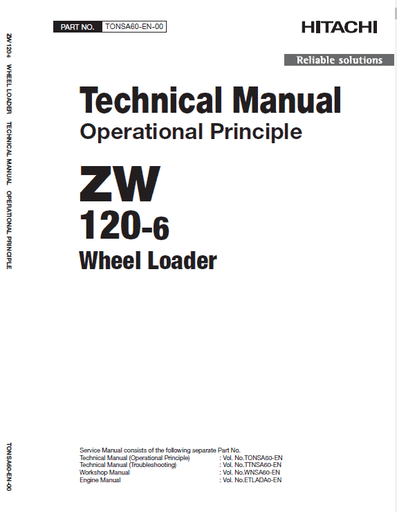 Hitachi Zw120-6 Wheel Loader Service Manual