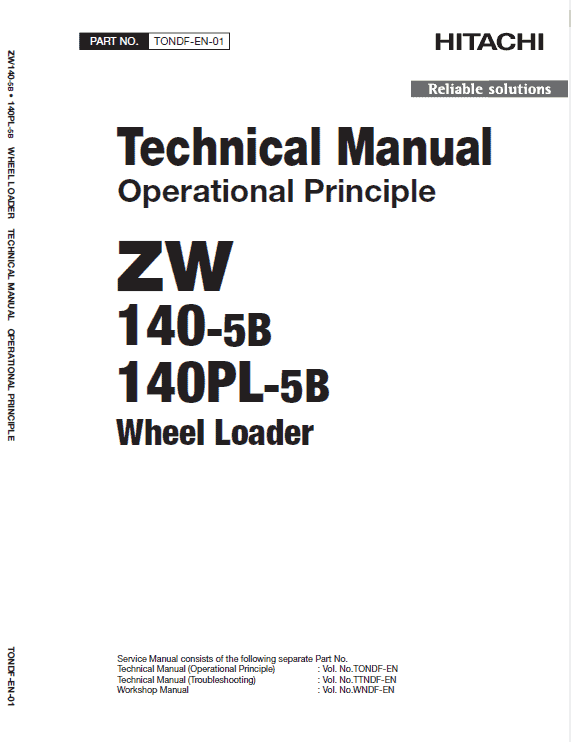 Hitachi Zw140-5b, Zw140pl-5b Wheel Loader Service Manual