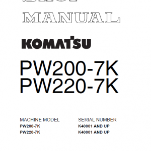 Komatsu Pw200-7 And Pw220-7 Excavator Service Manual