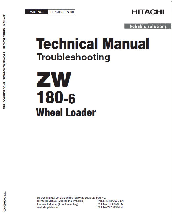 Hitachi Zw180-6 Wheel Loader Service Manual