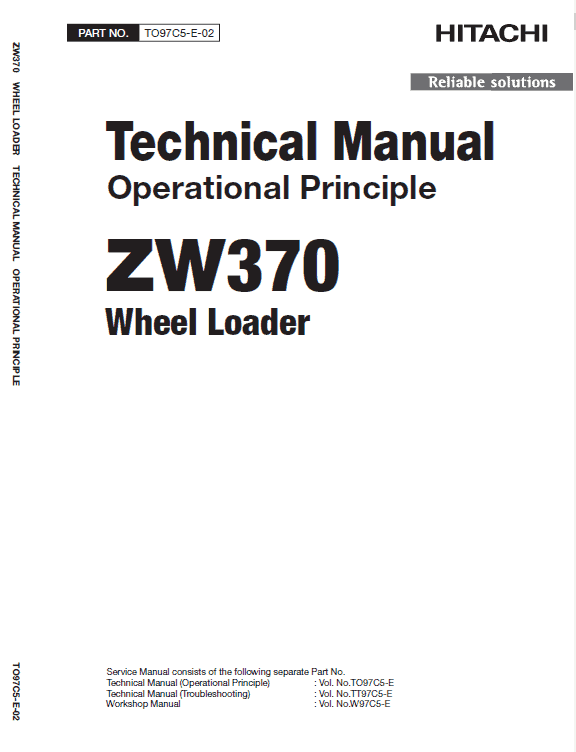 Hitachi Zw370, Zw370-g Wheel Loader Service Manual