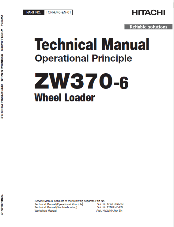 Hitachi Zw370-6 Wheel Loader Service Manual