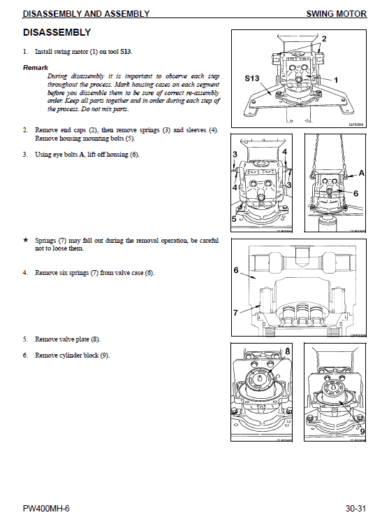 Komatsu Pw400mh-6 Excavator Service Manual