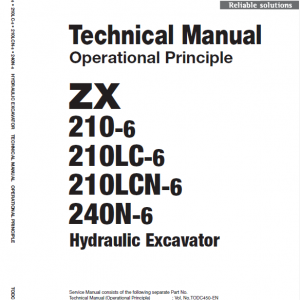 Hitachi Zx210-6, Zx210lc-6, Zx240n-6 Excavator Service Manual