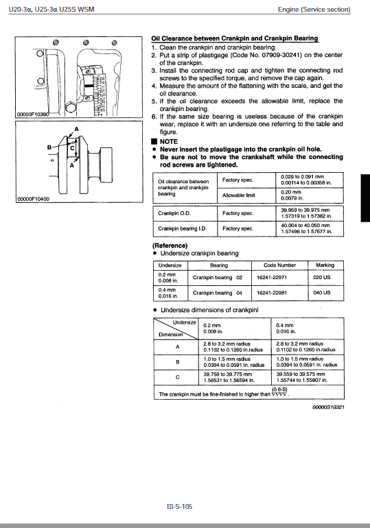 Kubota U25s, U20-3a, U25-3a Workshop Service Manual