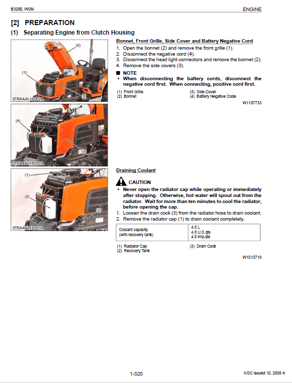 Kubota B3200 Tractor Workshop Service Manual