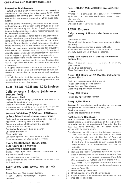 Komatsu 4.2482, 4.248, T4.236, 4.236, 4.212, T4.38 Engine Manual