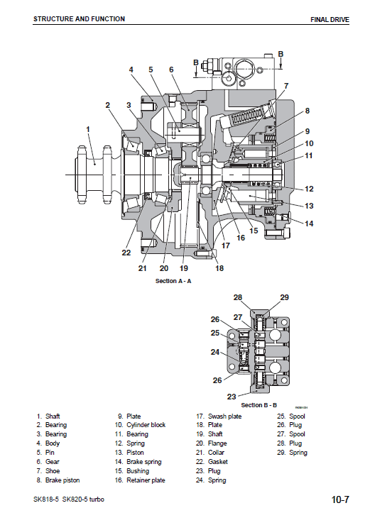 Komatsu Sk818-5, Sk820-5 Skid-steer Loader Service Manual