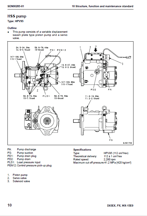 Komatsu D65ex-15, D65px-15, D65wx-15 Dozer Service Manual