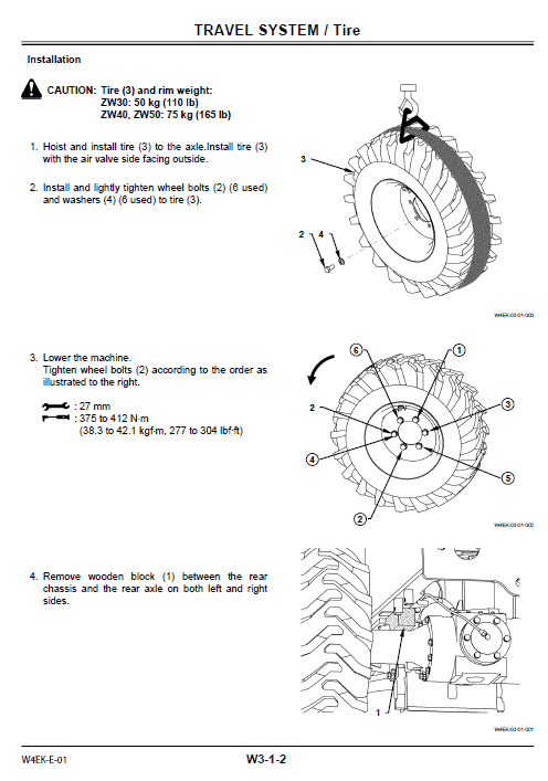 Hitachi Zw30, Zw40, Zw50 Wheel Loader Service Manual