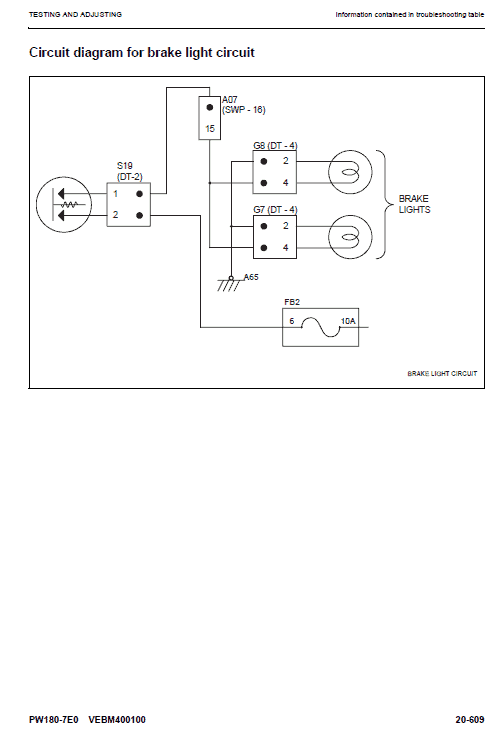 Komatsu Pw180-7e0 Excavator Service Manual