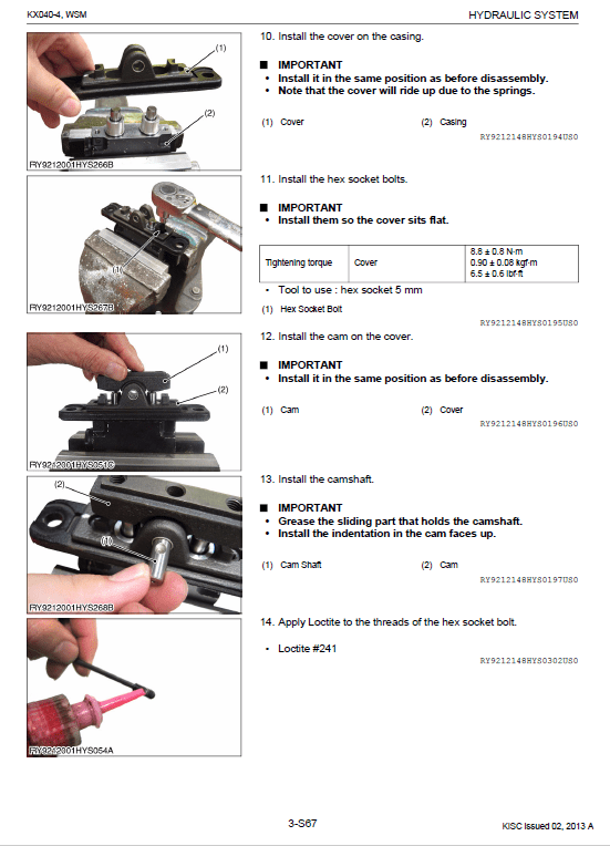 Kubota Kx040-4 Excavator Workshop Service Manual