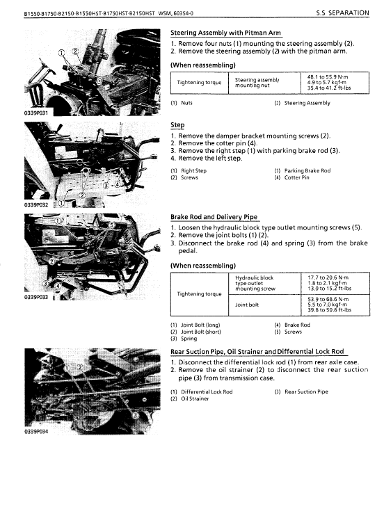 Kubota B1550, B1750, B2150 Tractor Workshop Service Manual