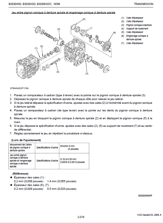 Kubota B2630hsd, B3030hsd Tractor Workshop Manual