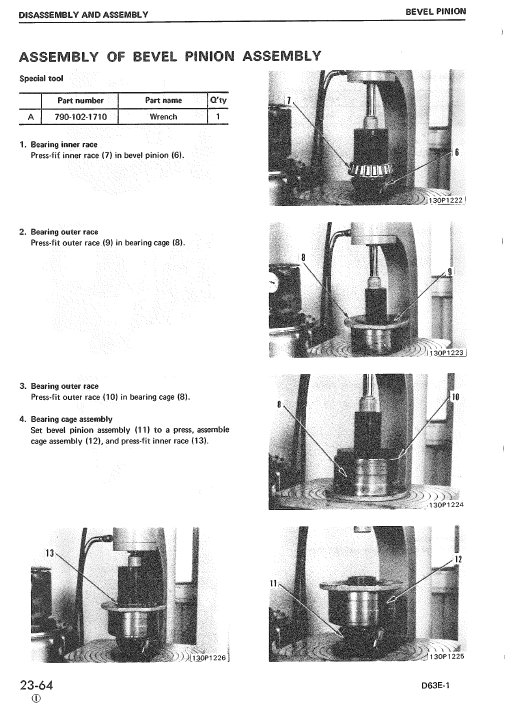 Komatsu D63e-1 Dozer Service Manual