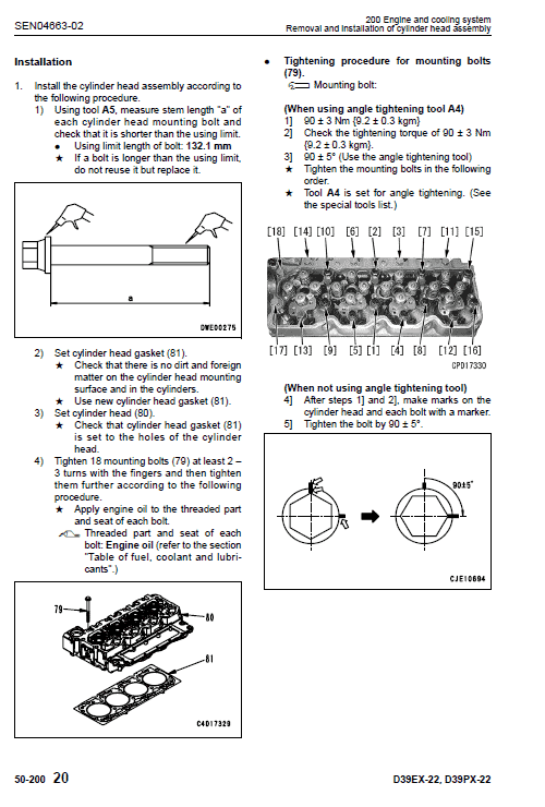 Komatsu D63e-1 Dozer Service Manual