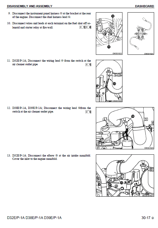 Komatsu D32p-1, D38p-1, D39p-1 Dozer Service Manual