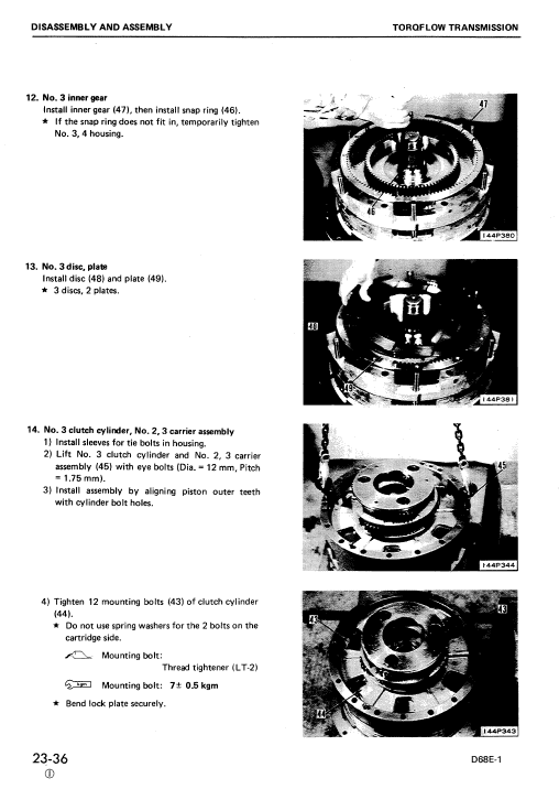 Komatsu D68e-1, D68p-1 Dozer Service Manual