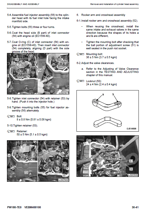 Komatsu Pw180-7e0 Excavator Service Manual