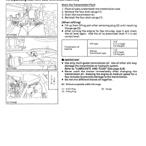 Kubota B1700, B2100, B2400 Tractor Workshop Service Manual