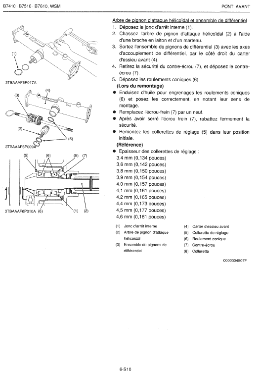 Kubota B7410, B7510, B7610 Tractor Workshop Manual