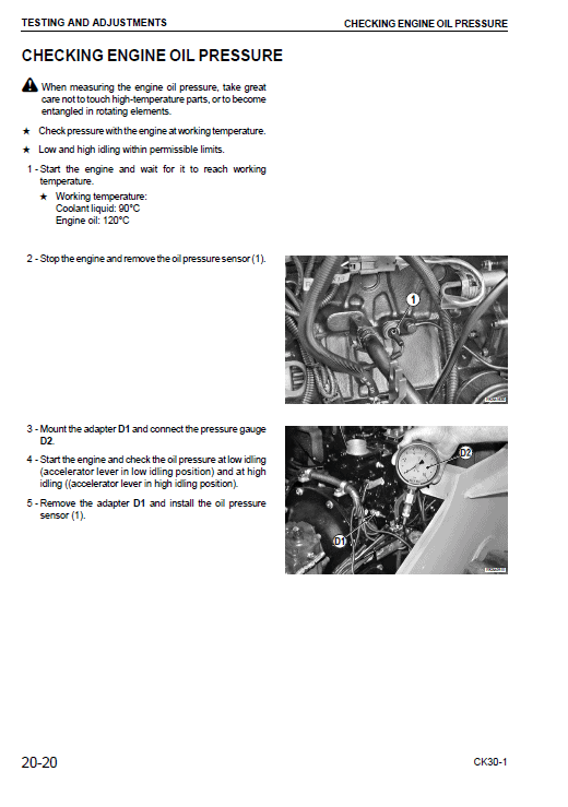 Komatsu Ck30-1 Skid-steer Loader Service Manual