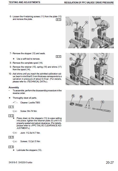 Komatsu Sk818-5, Sk820-5 Skid-steer Loader Service Manual