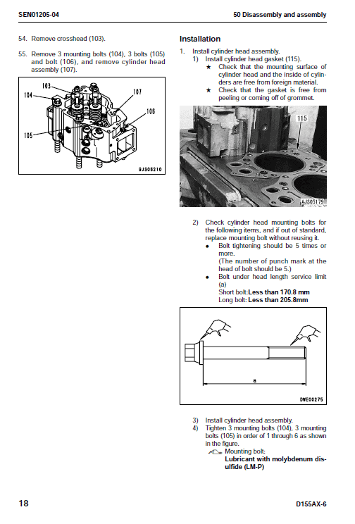 Komatsu D155ax-6 Dozer Service Manual