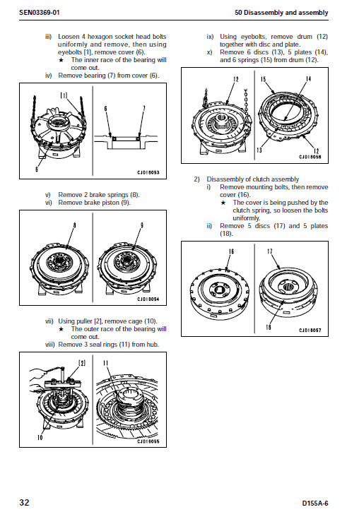 Komatsu D155a-6 Dozer Service Manual