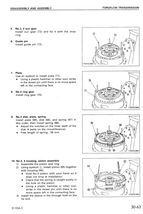 Komatsu D155a-2 Dozer Service Manual