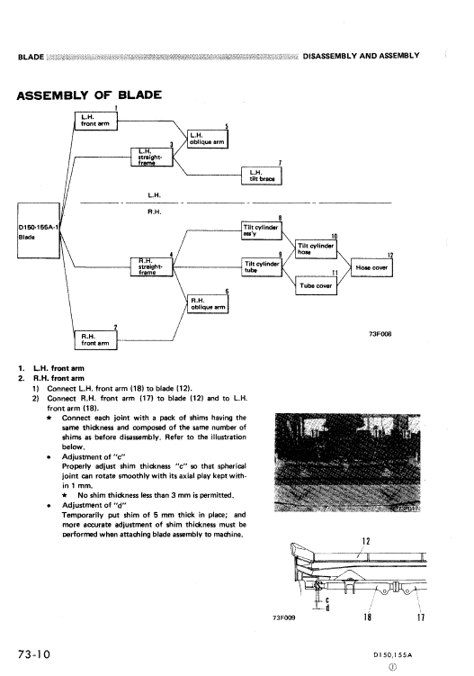 Komatsu D150a-1, D155a-1 Dozer Service Manual