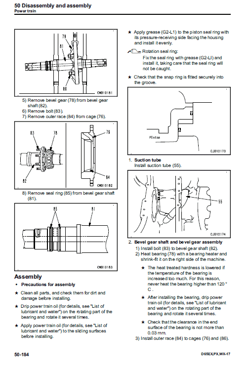 Komatsu D65ex-17, D65px-17, D65wx-17 Dozer Service Manual