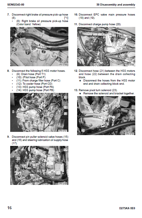 Komatsu D275ax-5, D275ax-5e0 Dozer Service Manual