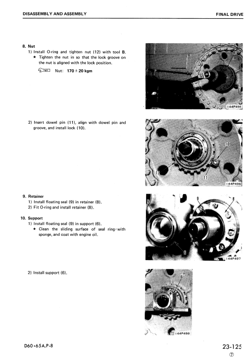 Komatsu D65a-8, D65e-8, D65e-8b, D65p-8, D65p-8a Dozer Manual