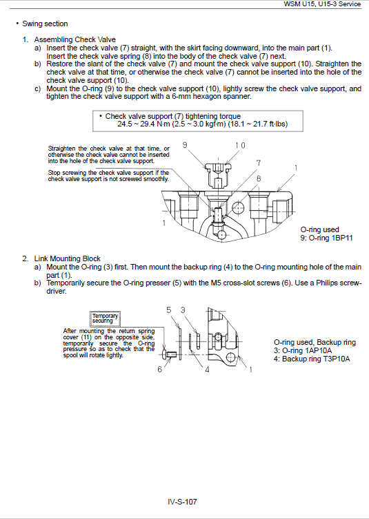 Kubota U15, U15-3 Excavator Workshop Manual